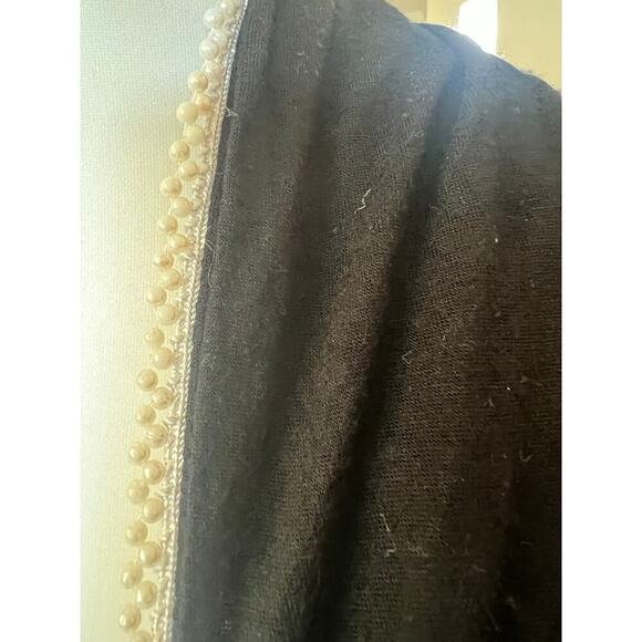 black and faux pearl scarf one size - Picture 2 of 5